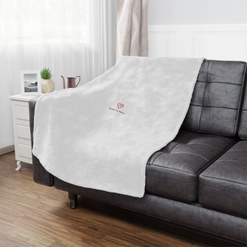 Cozy Minky Blanket – "Home is Here" Soft Throw - Image 5