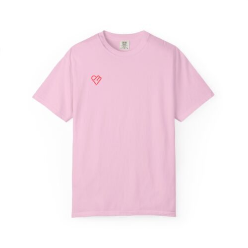 Unisex Heart Design Garment-Dyed T-Shirt - Casual Love Tee - Image 66