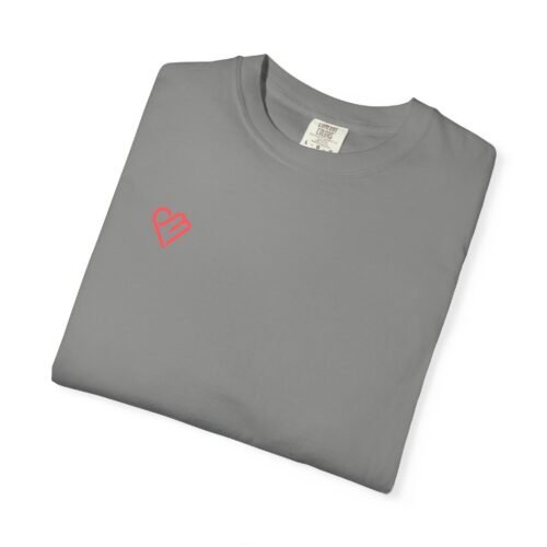 Unisex Heart Design Garment-Dyed T-Shirt - Casual Love Tee - Image 38