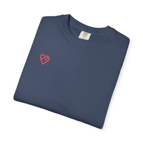 Unisex Heart Design Garment-Dyed T-Shirt - Casual Love Tee - Image 43