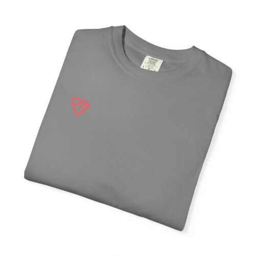 Unisex Heart Design Garment-Dyed T-Shirt - Casual Love Tee - Image 28