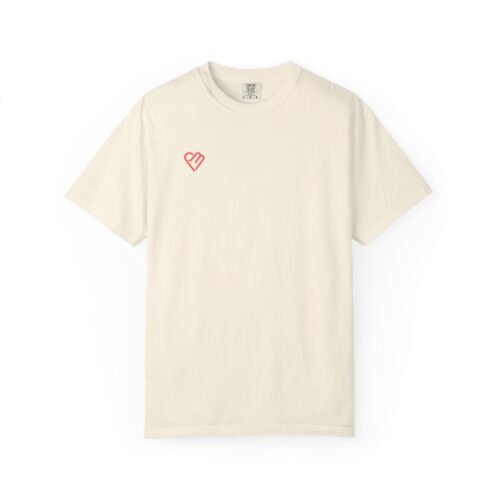 Unisex Heart Design Garment-Dyed T-Shirt - Casual Love Tee - Image 11
