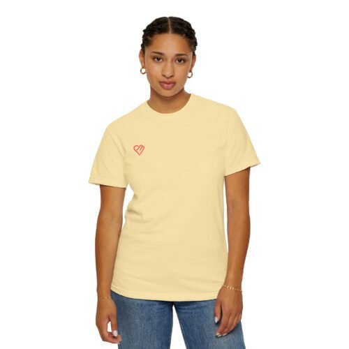 Unisex Heart Design Garment-Dyed T-Shirt - Casual Love Tee - Image 20