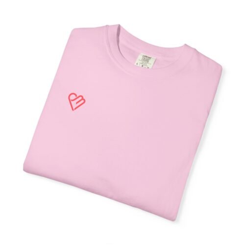 Unisex Heart Design Garment-Dyed T-Shirt - Casual Love Tee - Image 68