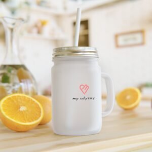 Personalized Mason Jar with Straw - Frosted Glass Drinkware for Parties & Gifts