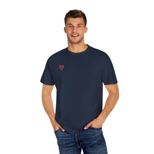 Unisex Heart Design Garment-Dyed T-Shirt - Casual Love Tee - Image 64