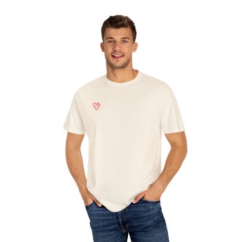 Unisex Heart Design Garment-Dyed T-Shirt - Casual Love Tee - Image 14