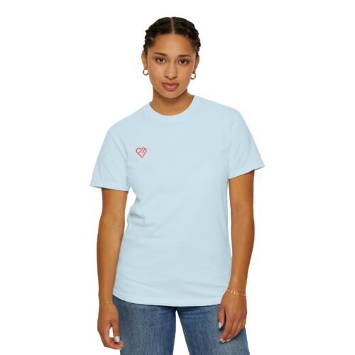 Unisex Heart Design Garment-Dyed T-Shirt - Casual Love Tee - Image 35