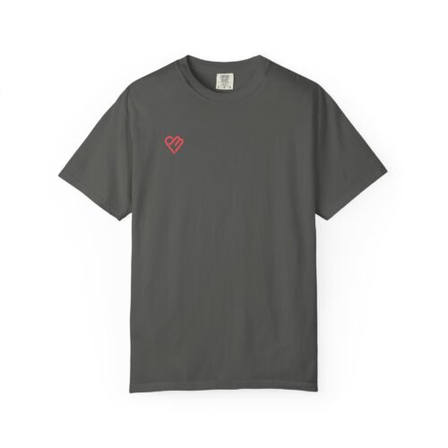 Unisex Heart Design Garment-Dyed T-Shirt - Casual Love Tee - Image 2
