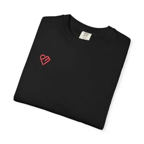 Unisex Heart Design Garment-Dyed T-Shirt - Casual Love Tee - Image 58
