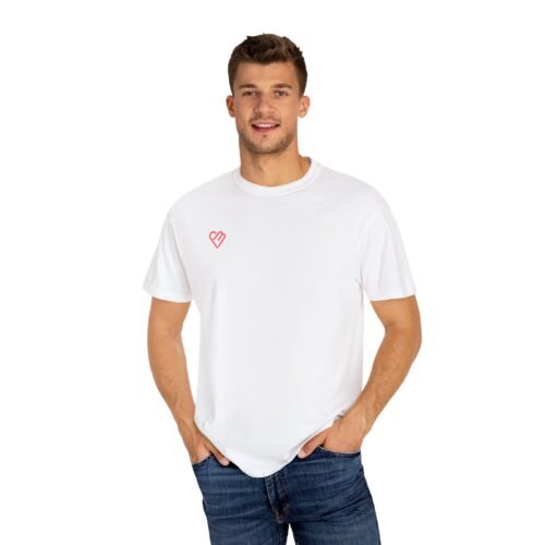 Unisex Heart Design Garment-Dyed T-Shirt - Casual Love Tee - Image 9