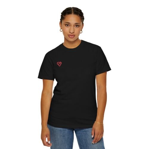 Unisex Heart Design Garment-Dyed T-Shirt - Casual Love Tee - Image 60