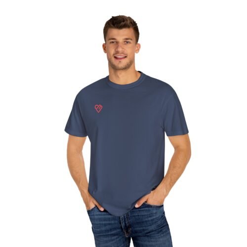 Unisex Heart Design Garment-Dyed T-Shirt - Casual Love Tee - Image 44