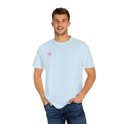 Unisex Heart Design Garment-Dyed T-Shirt - Casual Love Tee - Image 34