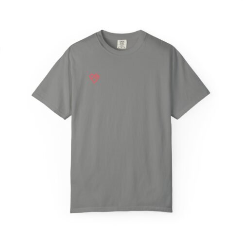 Unisex Heart Design Garment-Dyed T-Shirt - Casual Love Tee - Image 36