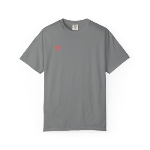 Unisex Heart Design Garment-Dyed T-Shirt - Casual Love Tee - Image 26