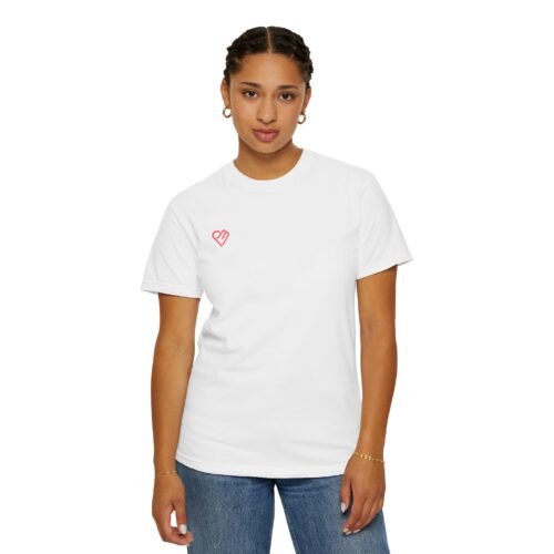 Unisex Heart Design Garment-Dyed T-Shirt - Casual Love Tee - Image 10